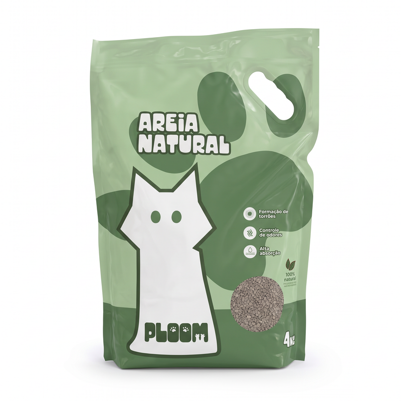 Areia Sanitária para Gatos Ploom - Bentonita Sódica 5kg
